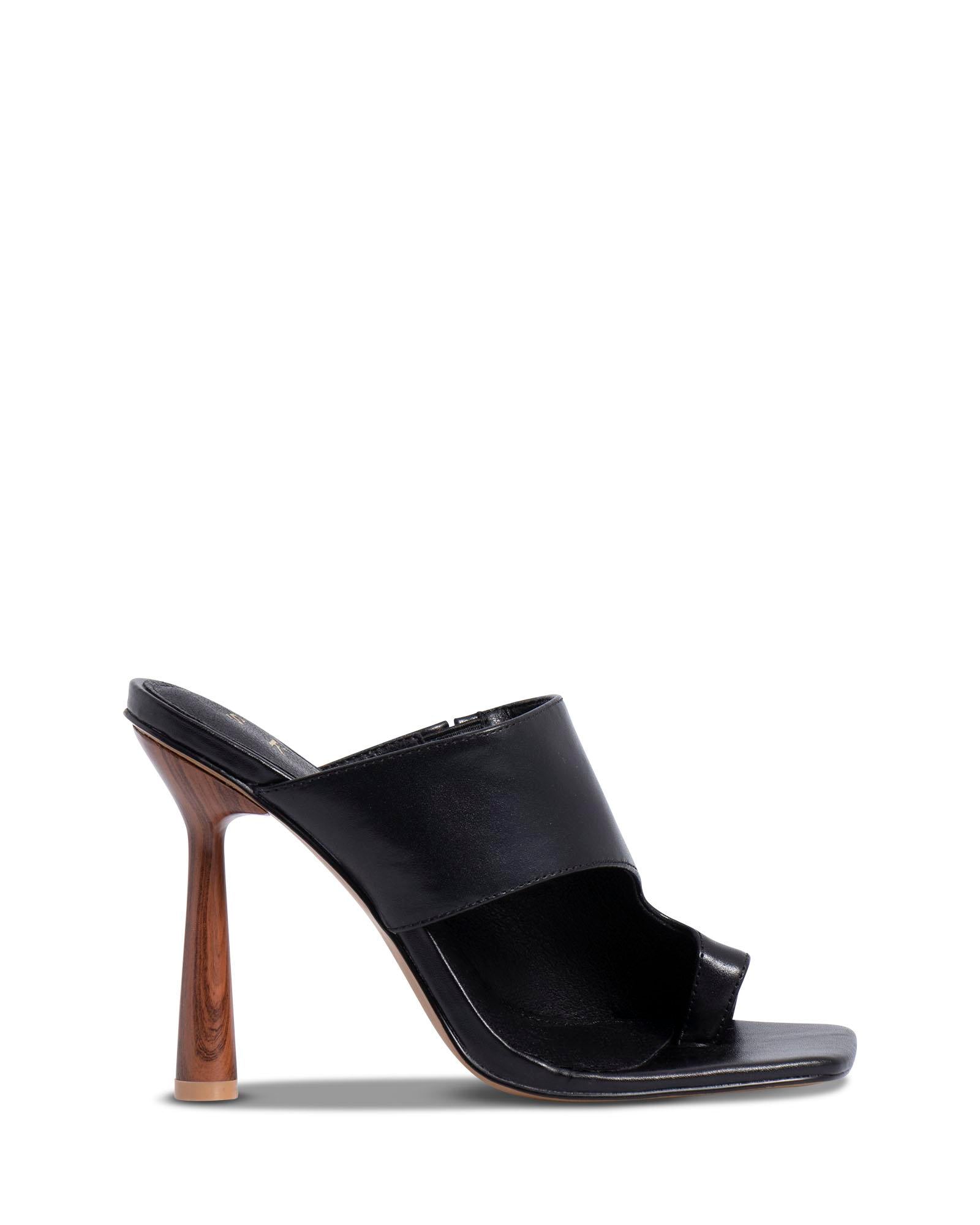 Saint Black 11cm Stiletto Heel with Square Open Toe 