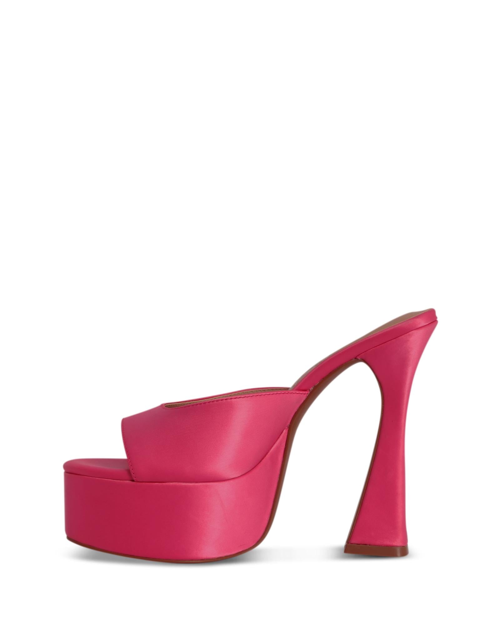 Vegas Pink Satin 13cm Platform Heel