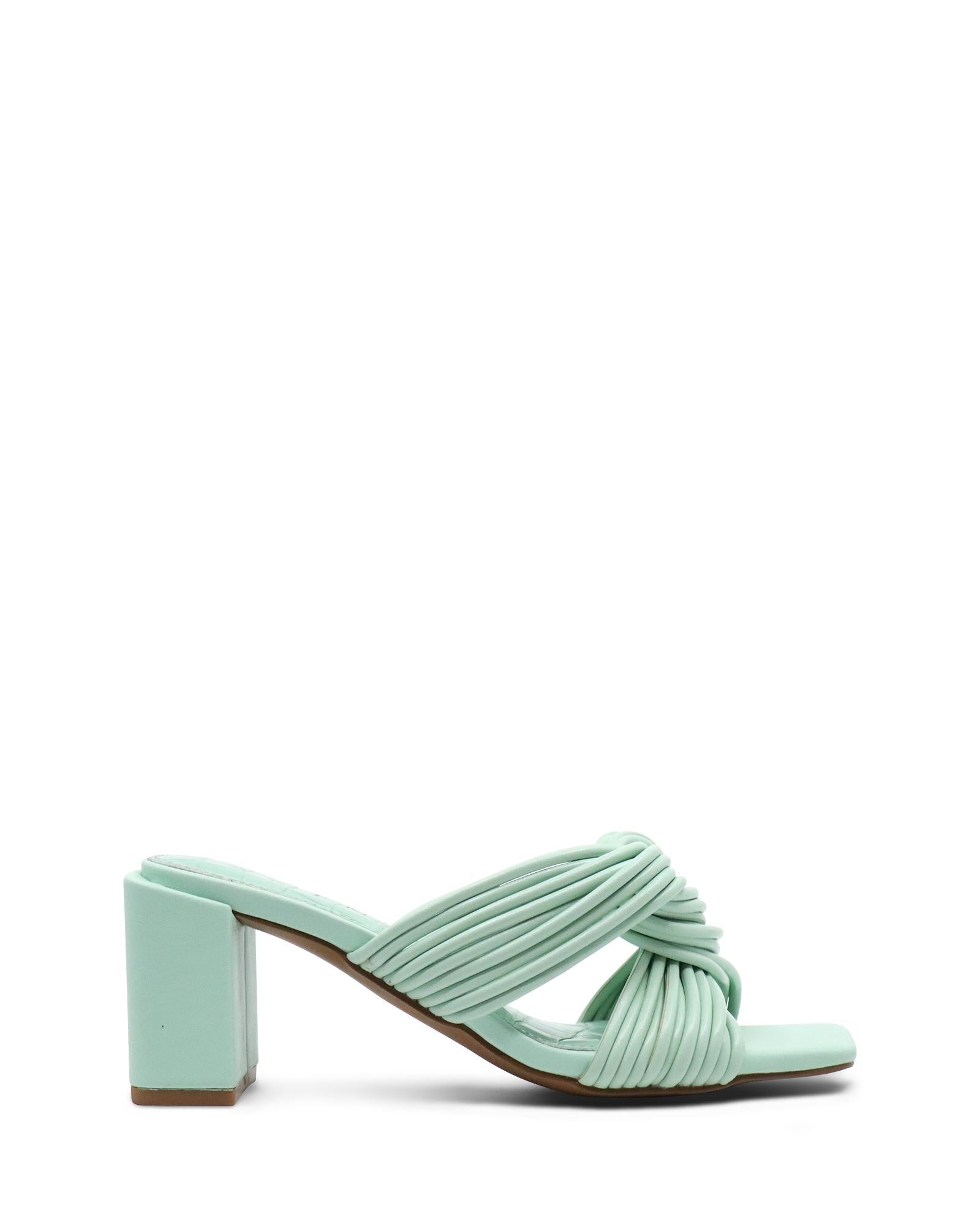 Amalfi Spearmint Twisted Straps 7.5cm Block Heel