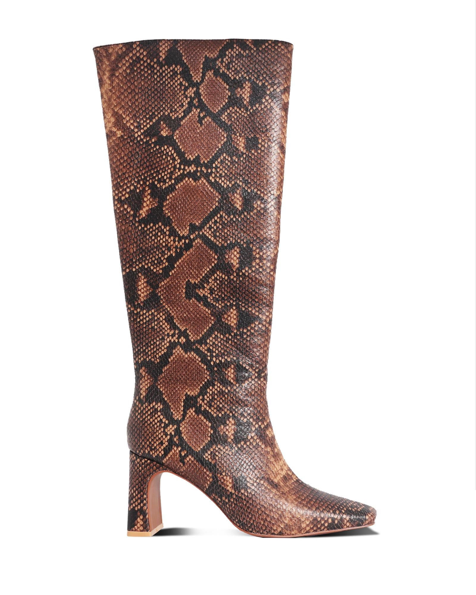 Lexington Exotic Vegan Leather Knee-High 7cm Heeled Boot