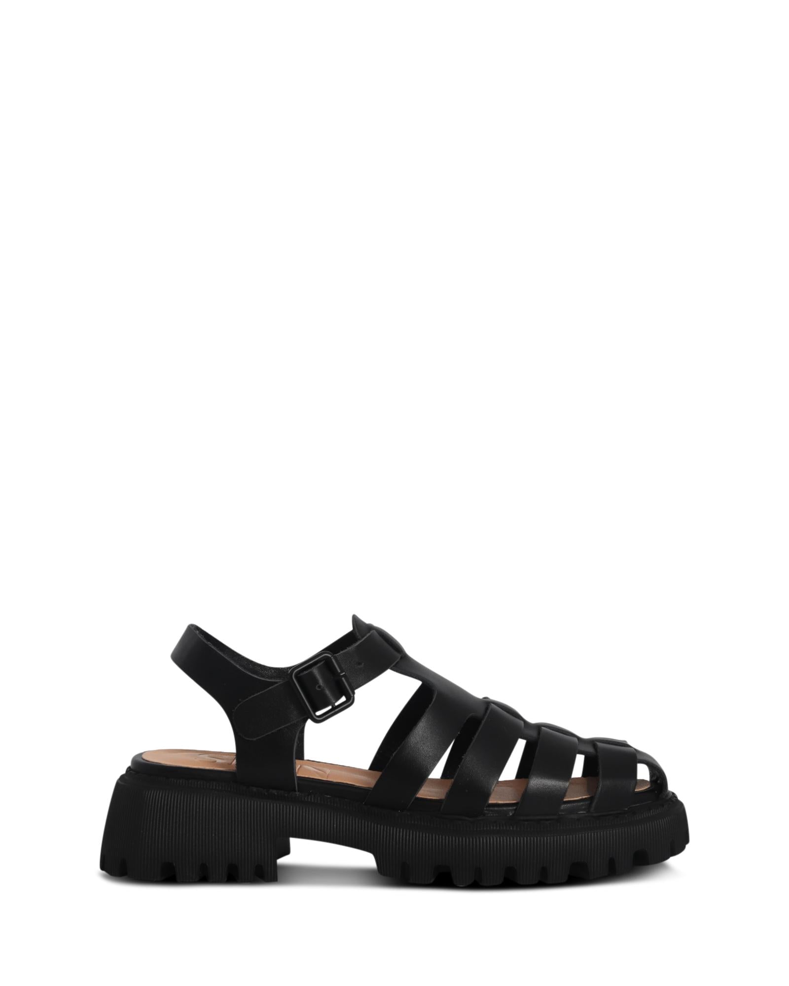 Seoul Black 5cm Sandal with Adjustable Ankle Strap 